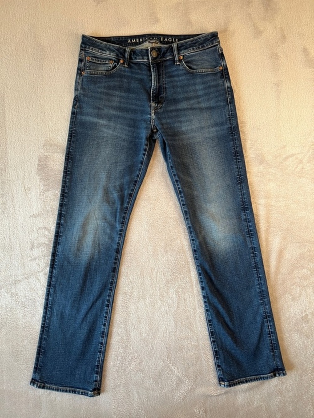 American Eagle Airflex+ Original Bootcut Jeans Mens 33x34 Medium Wash Blue Denim